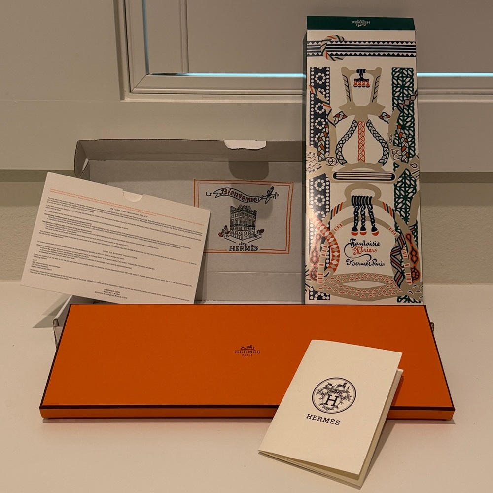 Hermes Orange & Multicolor Boxed Scarf Gift Set